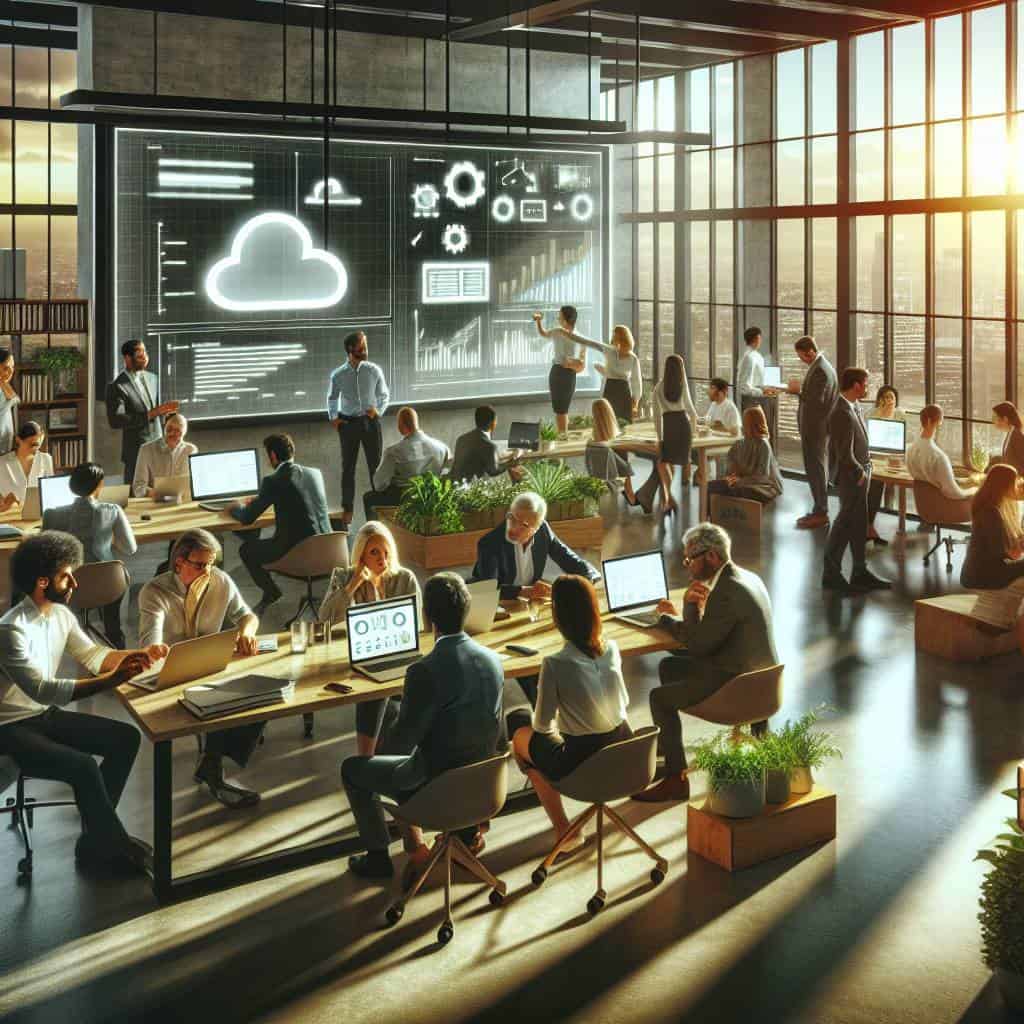 Professionals using cloud-based productivity suites