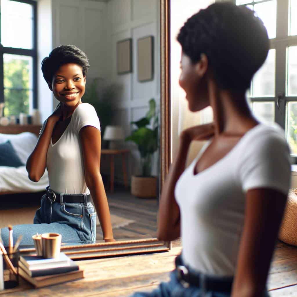 Practical ways to build self-confidence mirrored.