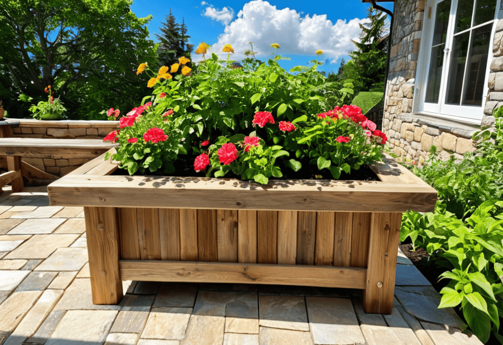 DIY garden planters with greenery