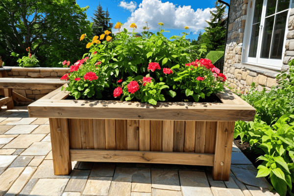DIY garden planters with greenery