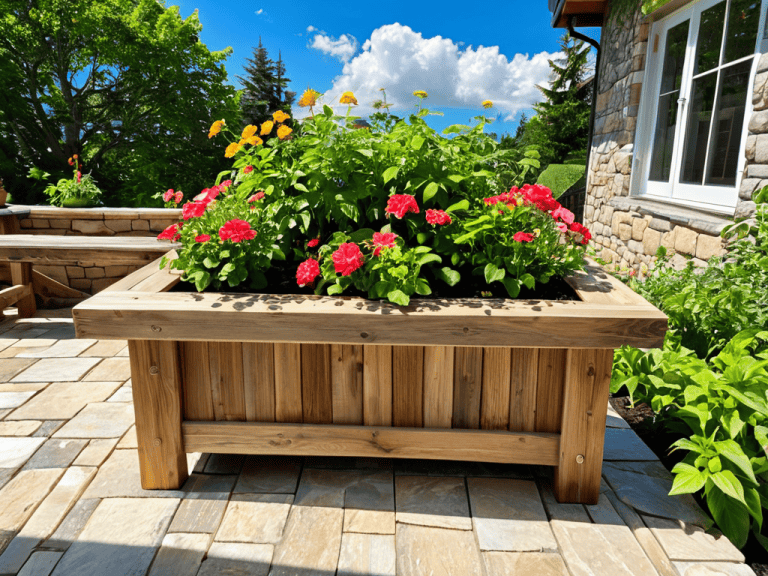 DIY garden planters with greenery