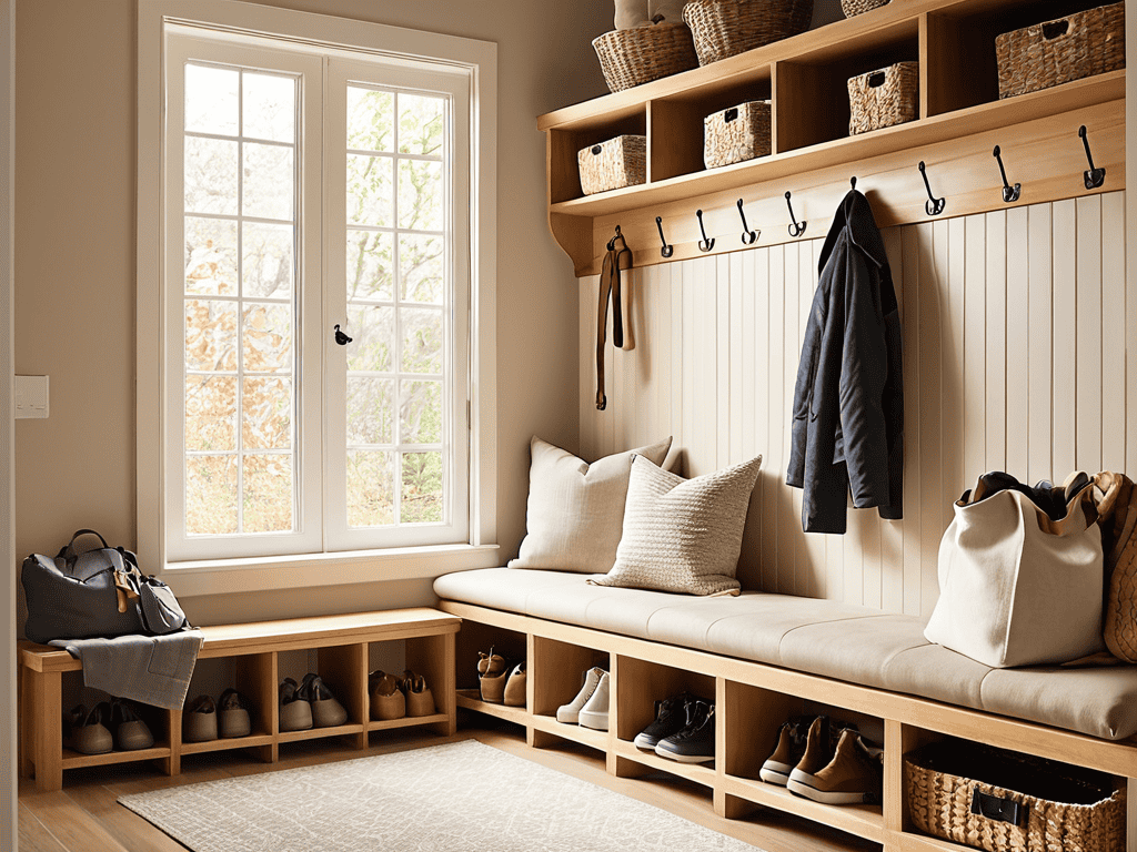 Project Overview of mudroom seating area