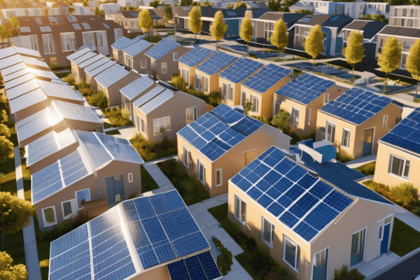 Blockchain Energy Trading concept illustration