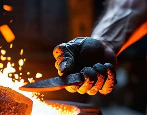Blacksmithing tong forging guide photograph.