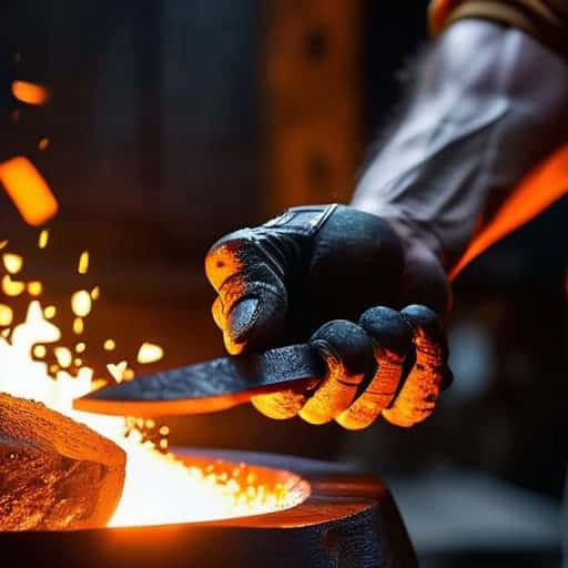 Blacksmithing tong forging guide photograph.