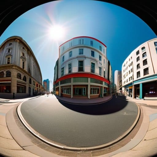 Fisheye Lens distortion control: artistic curved perspective
