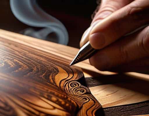 Advanced stipple pyrography dotting technique demonstration.