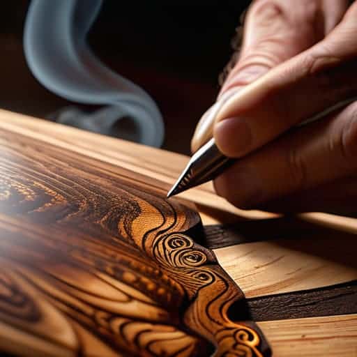 Advanced stipple pyrography dotting technique demonstration.